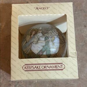 Hallmark Angels Keepsake Ornament in Cream, Gold and Blue